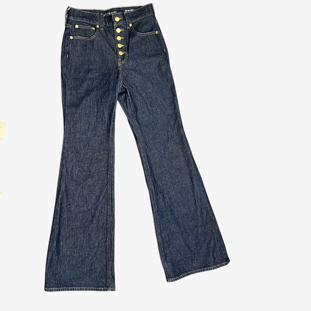 J Crew womens flare Jeans sz 25 dark wash 96 Flare High Rise Button Fly